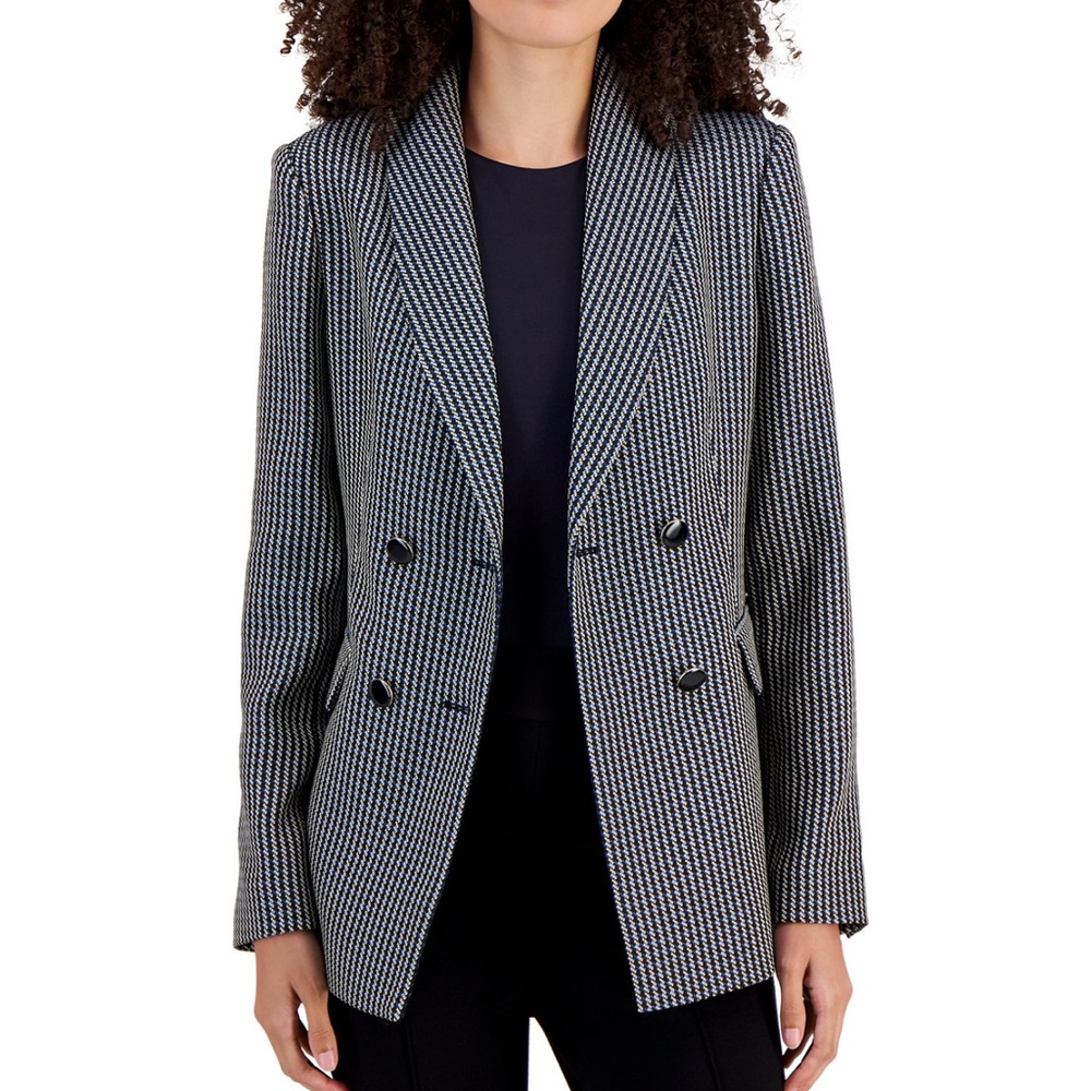 T Tahari Black and White Checkered Blazer
